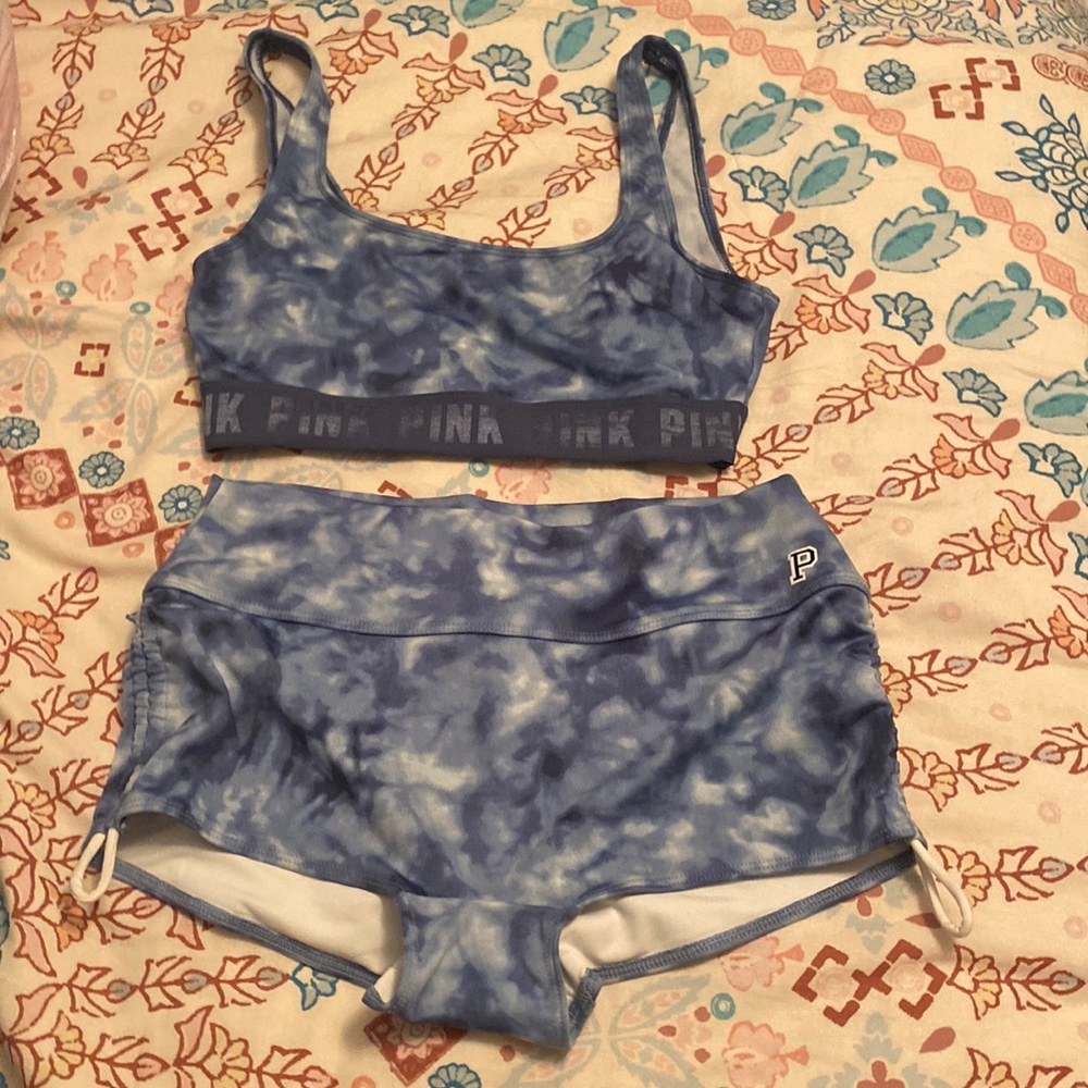 Blue tie dye swimsuit